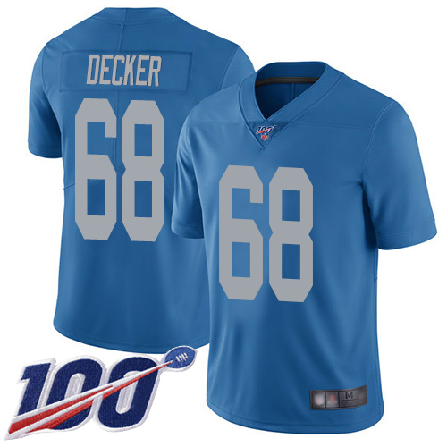 Detroit Lions Limited Blue Men Taylor Decker Alternate Jersey NFL Football #68 100th Season Vapor Untouchable